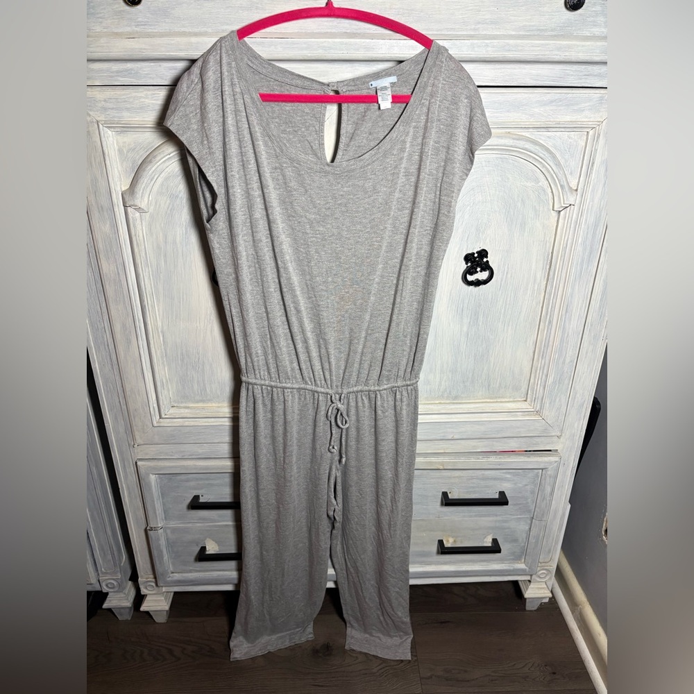 Eberjey Heather Grey Short Sleeve Lounge Jumpsuit Cozy Modal Soft Pajamas